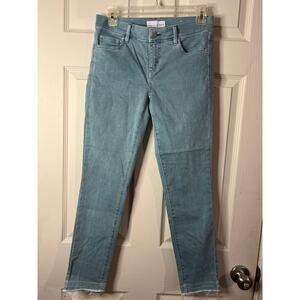 Loft Modern Skinny Crop Jeans Light Wash Size 25/0 Raw Unhemmed